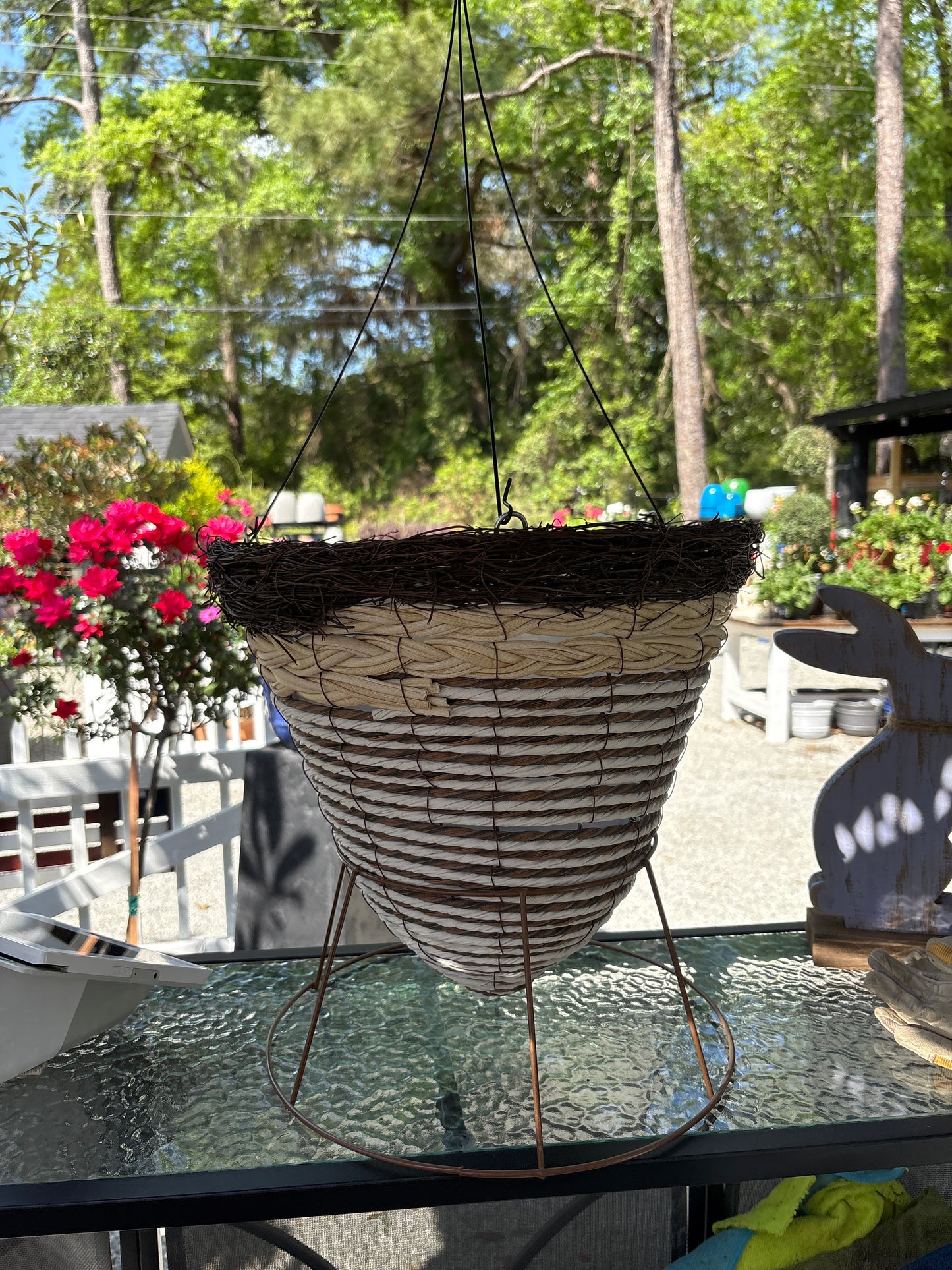 Rattan Hanging Cone Basket