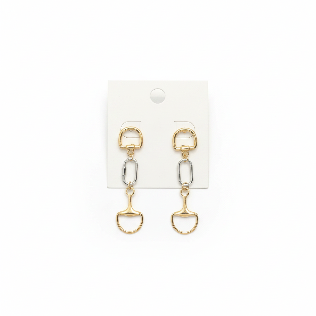 Mixed metal link earrings