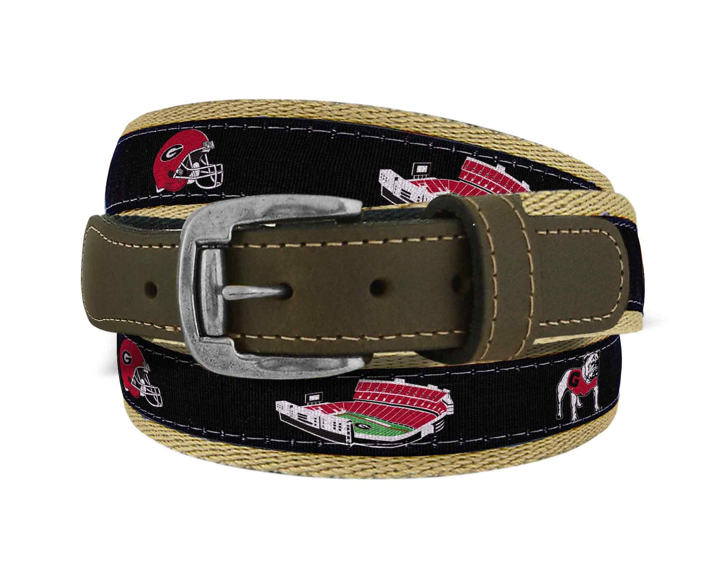Georgia Bulldogs Stadium Collection Woven Ribbon Belt.