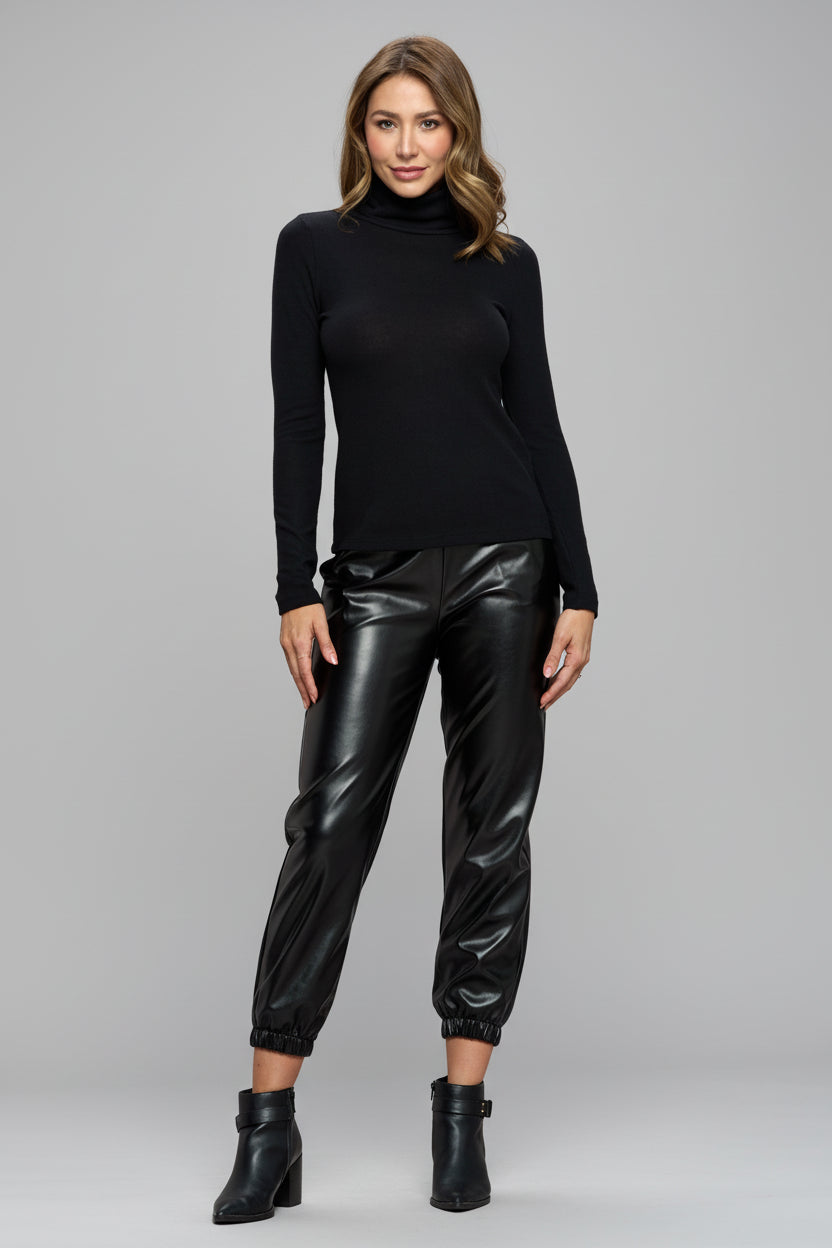 Solid Knit Turtleneck Top – Made in the USA