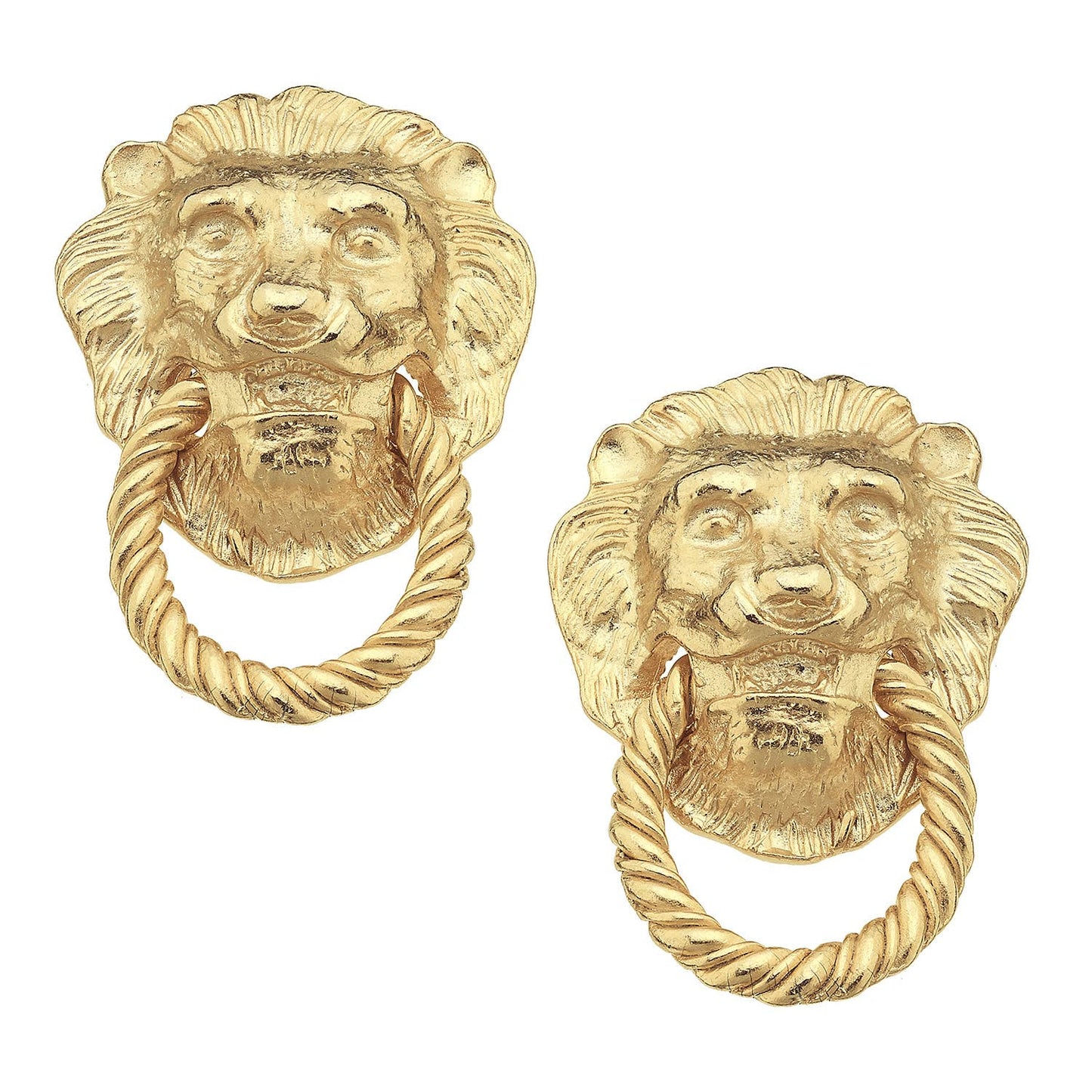 Handcast Gold Lion Head + Knocker Studs