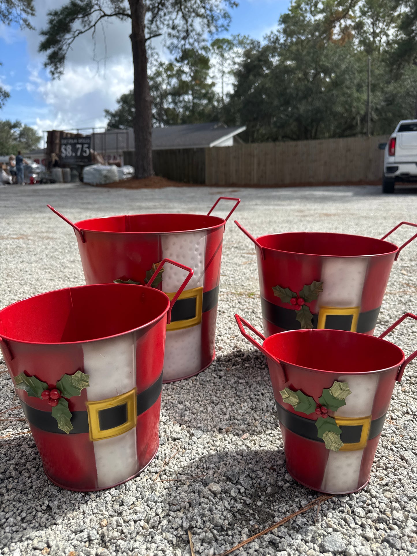 4pc. Santa Bucket with Handles