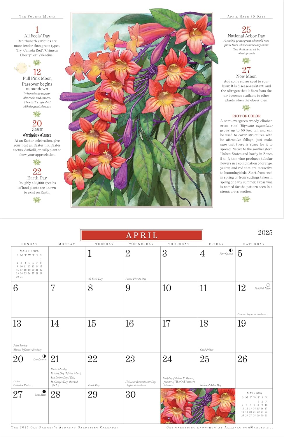 Old Farmers Almanac Gardening Calender 2025