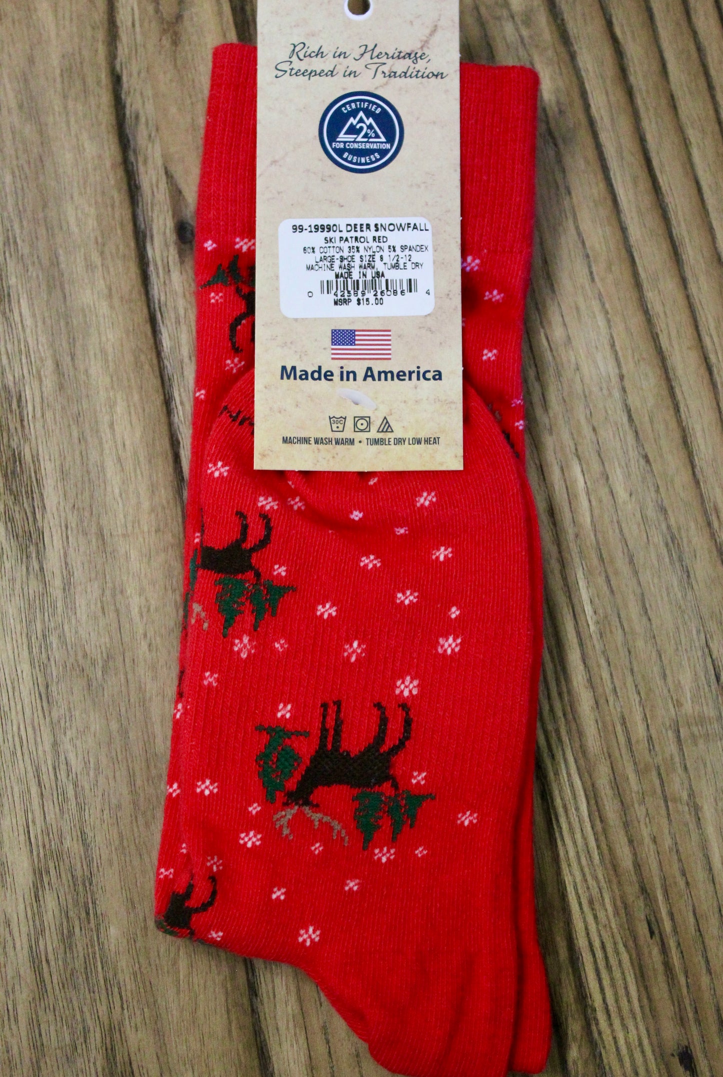 DEER SNOWFALL – Ski Patrol Red Socks