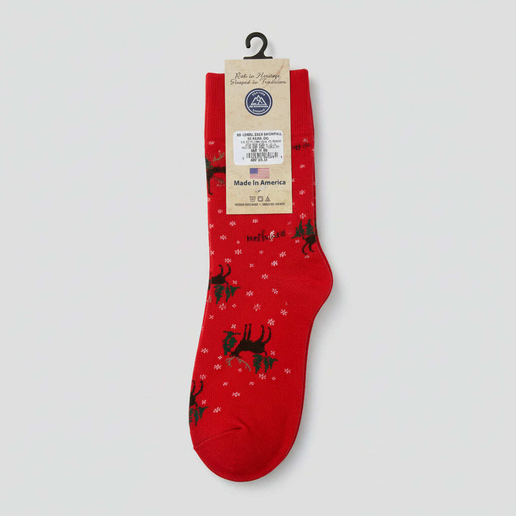 DEER SNOWFALL – Ski Patrol Red Socks