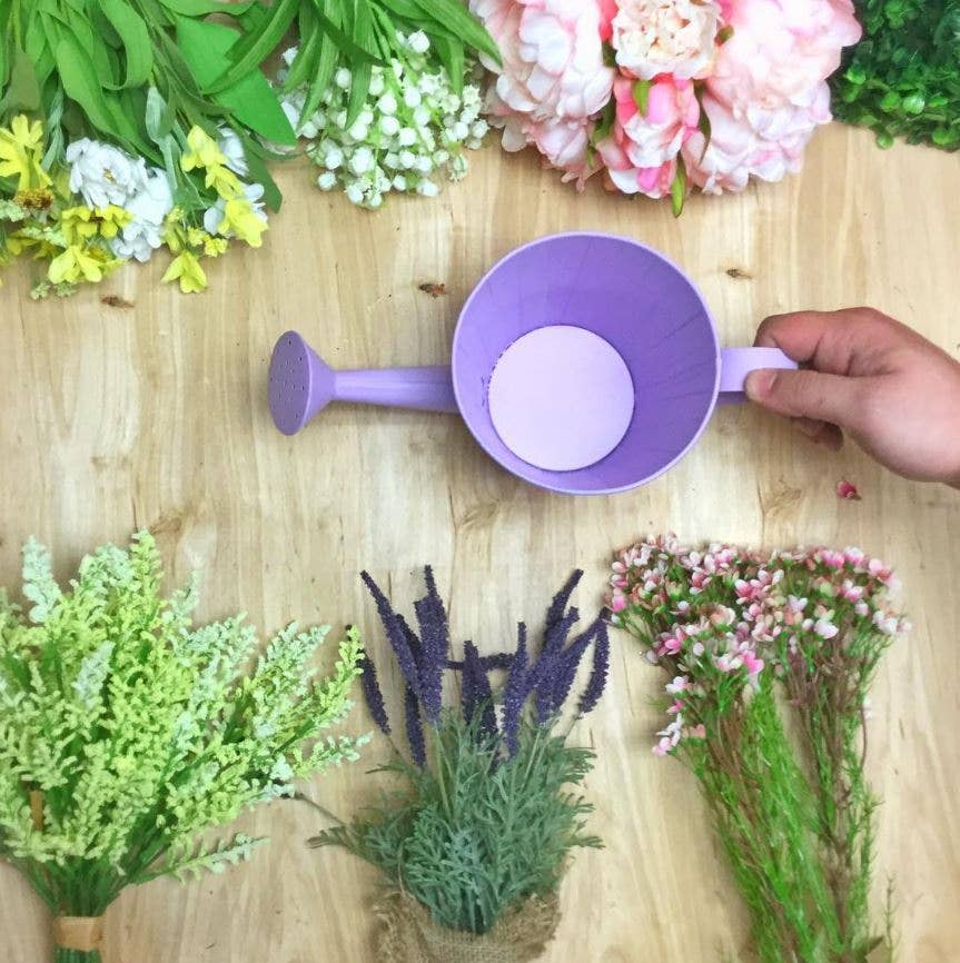 5.4"H Assorted Tin Watering Can Pot Covers - Pastel