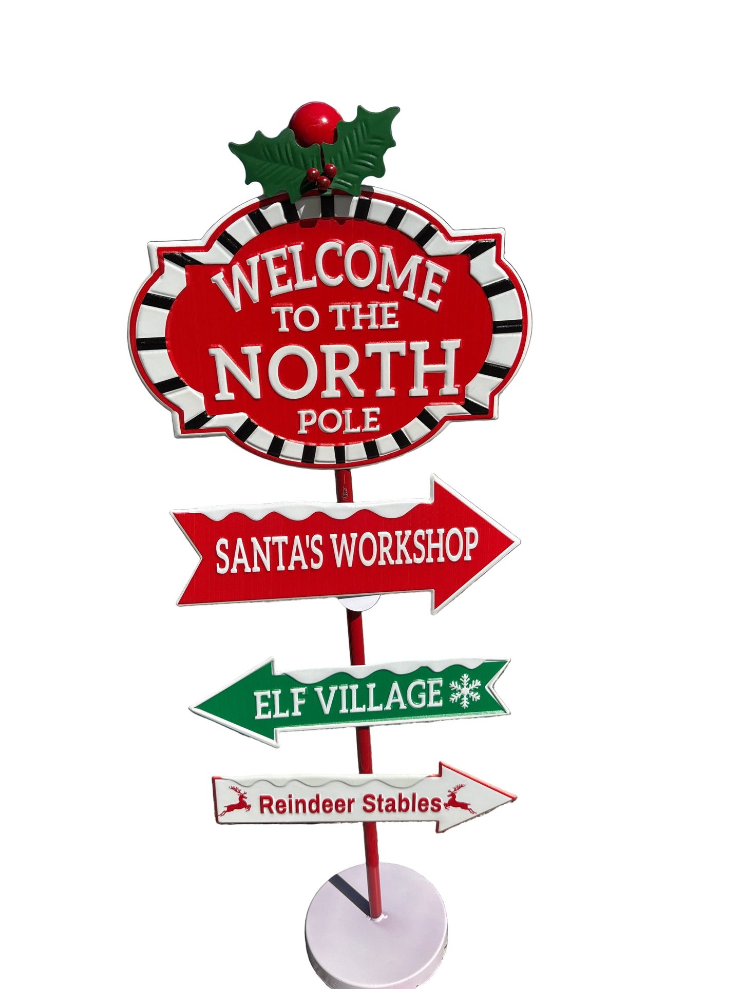 Metal Christmas Pole Sign