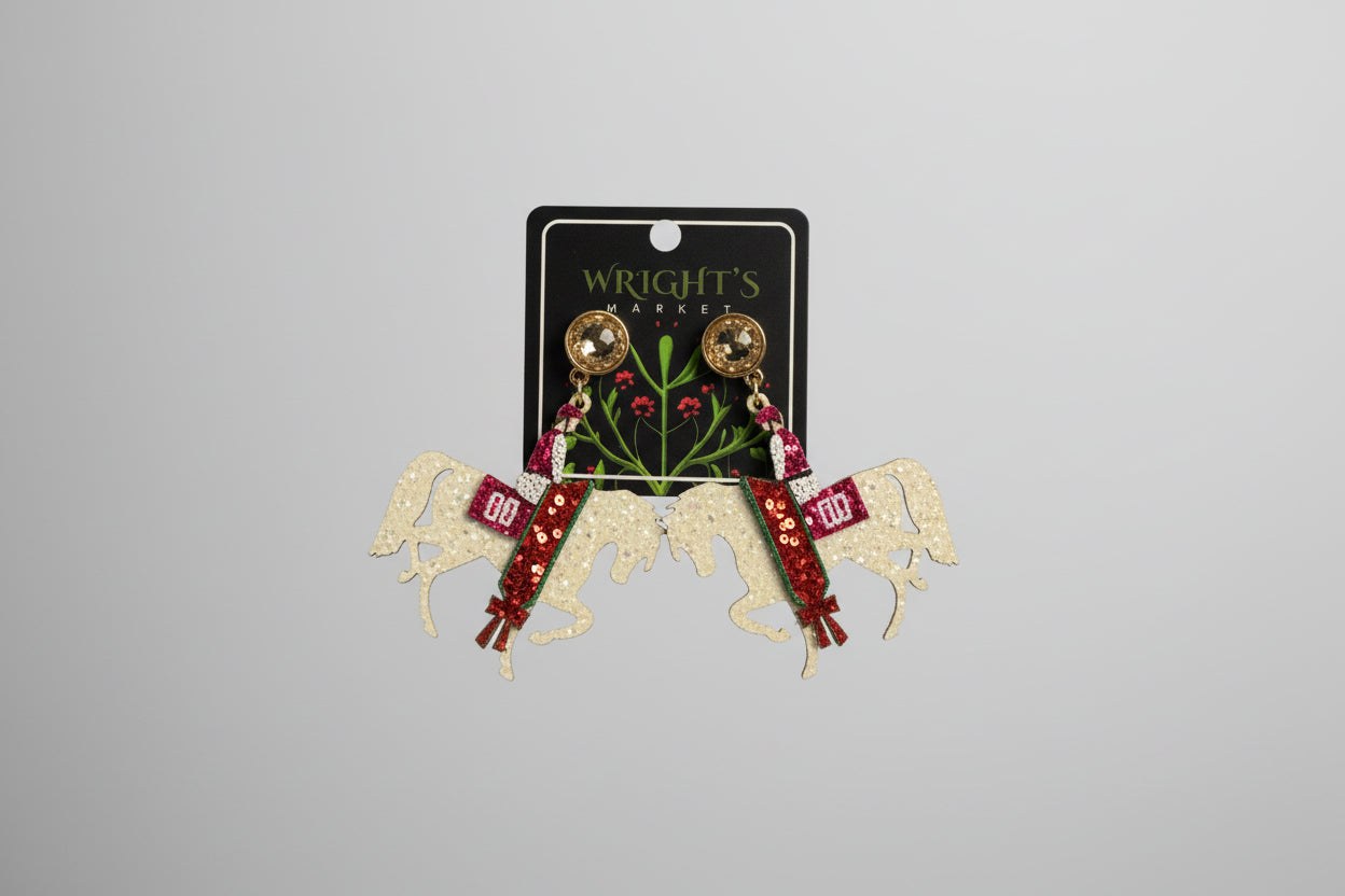 Glitter #1 Derby Player Earrings