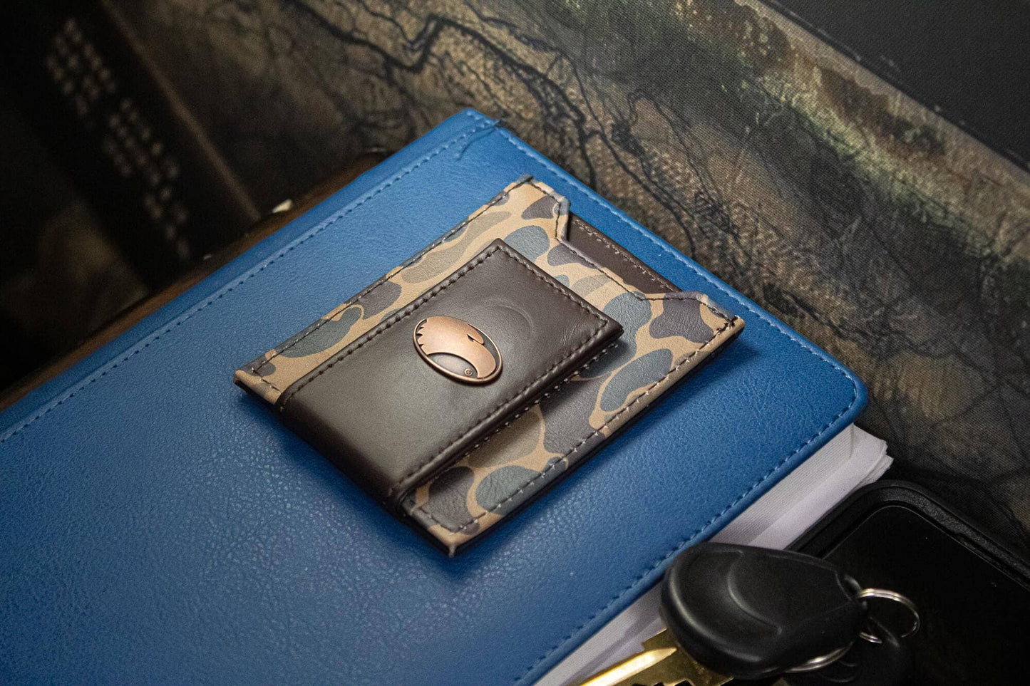 Georgia Southern Eagles Magnetic Old School Camo Wallet.