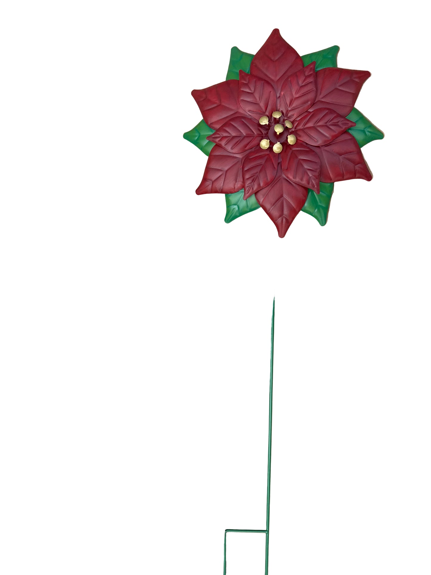 Large Metal Poinsettia on Pole
