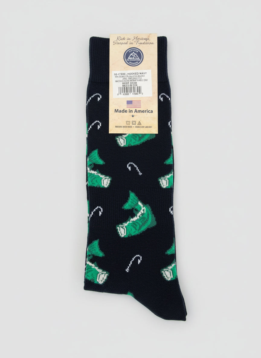 HOOKED (BASS) – Navy Socks
