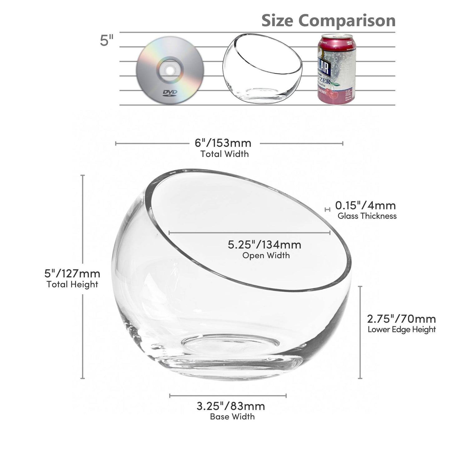 5"H Open Slope Cut Bowl Vase