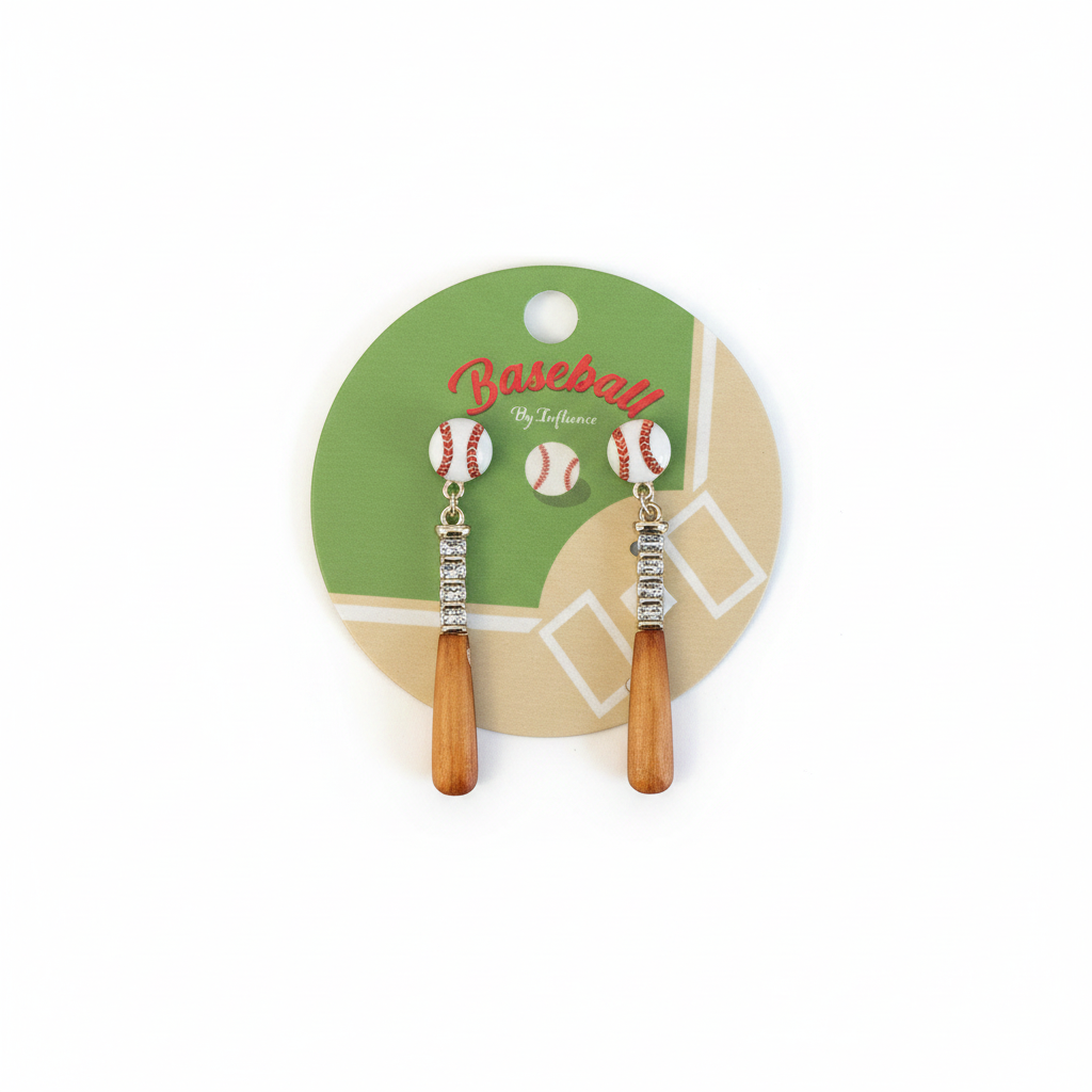 Batter Up Baseball Earrings
