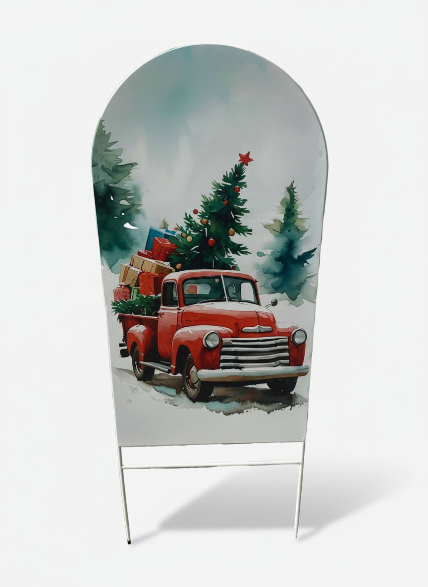 Metal Christmas Truck on 2 Poles