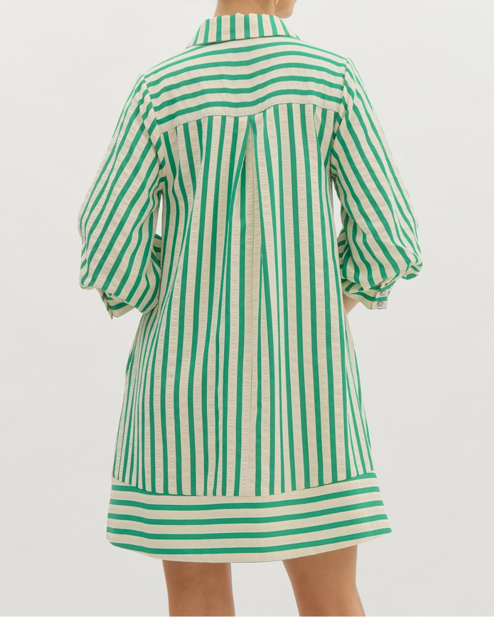 Striped Seersucker Pullover Mini Dress