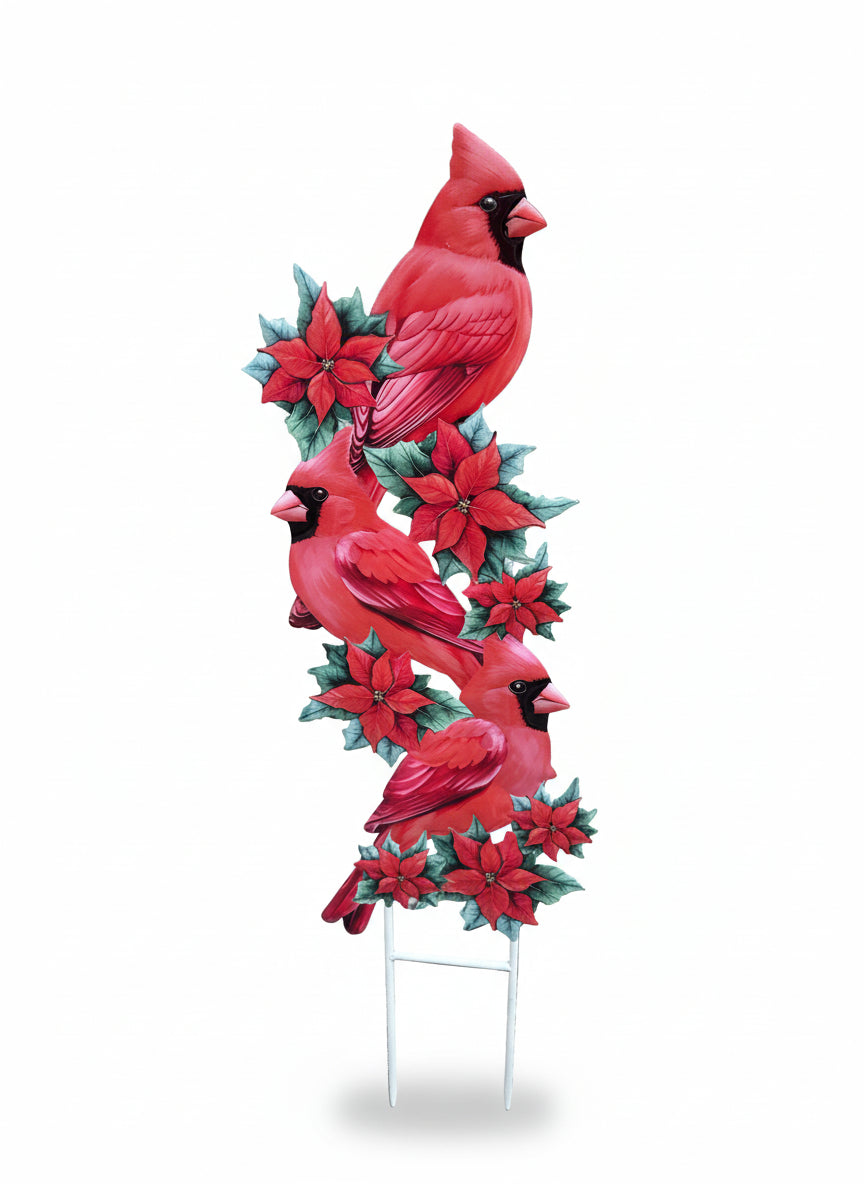 Metal 3 Stack Christmas Cardinals