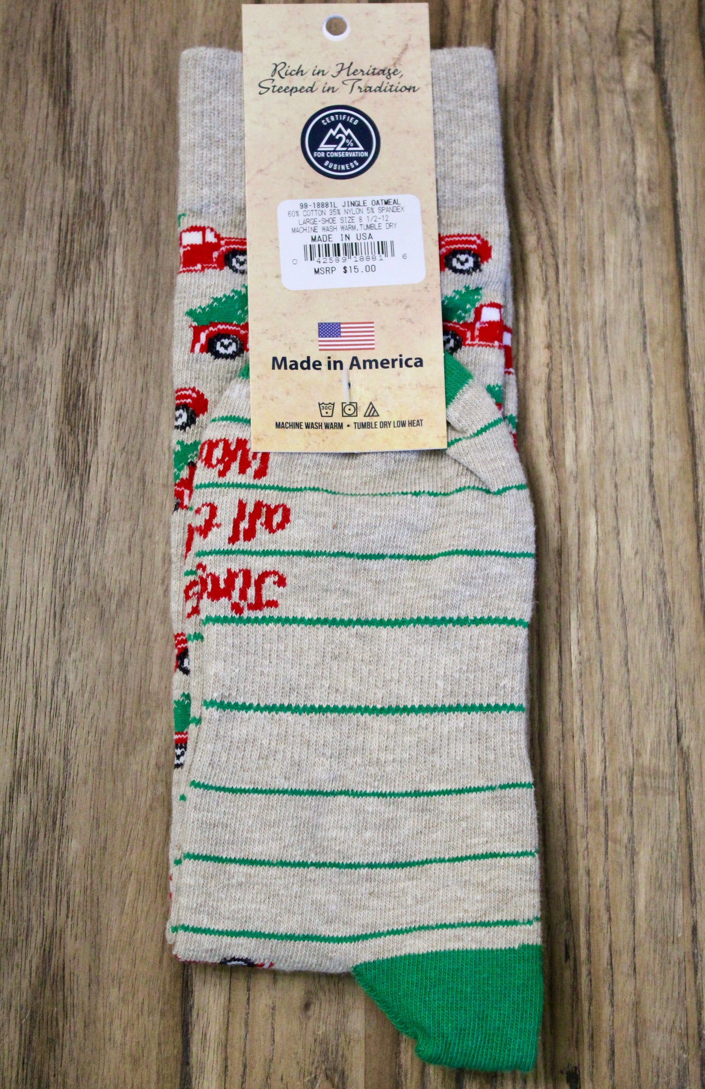 JINGLE – Oatmeal (Red Truck) Socks