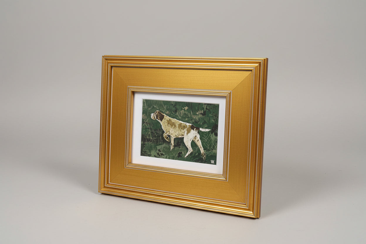 Green Pointing Strong 5x7 Gold Framed Art by Austin Williams