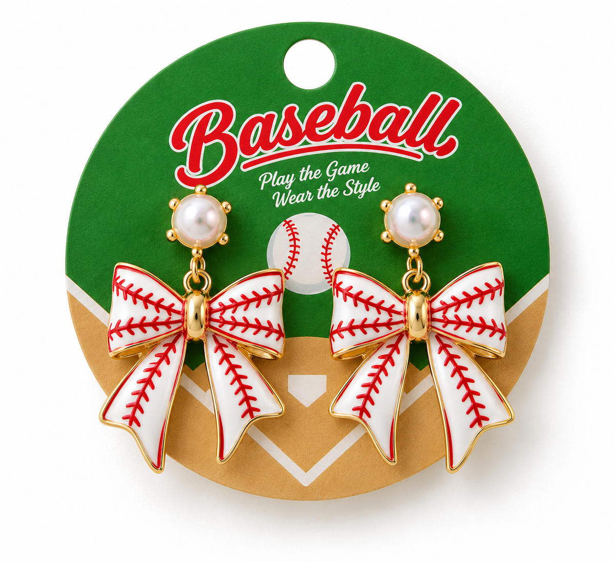 Take Me Out to the Ballgame Bow Earrings βΎπ
