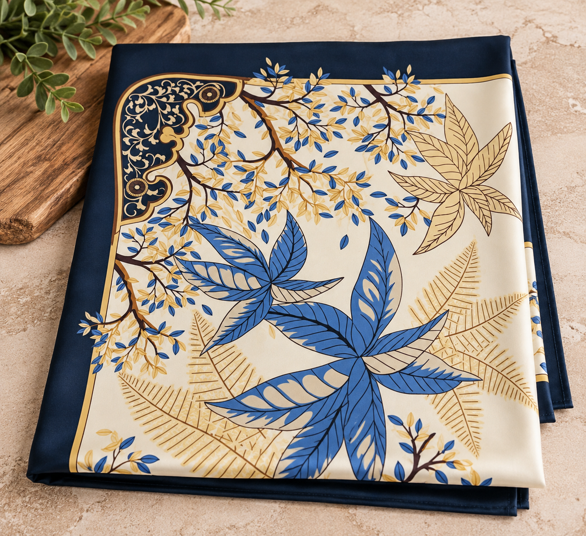 Blue Willow Botanical Printed Scarf 💙