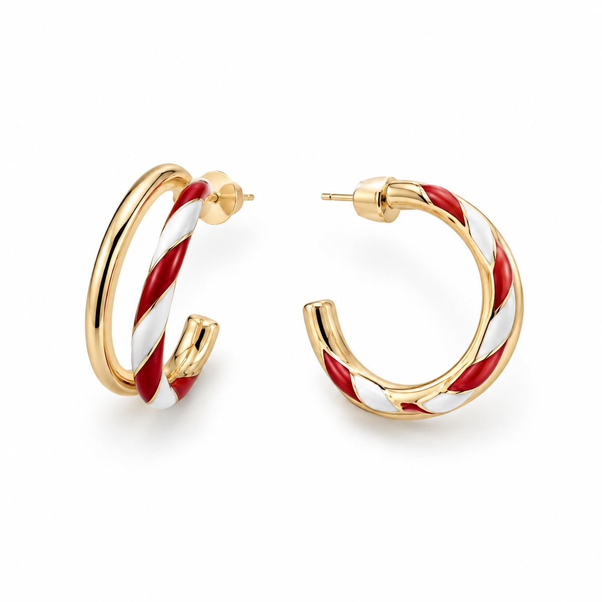 Candy Cane hoop earrings