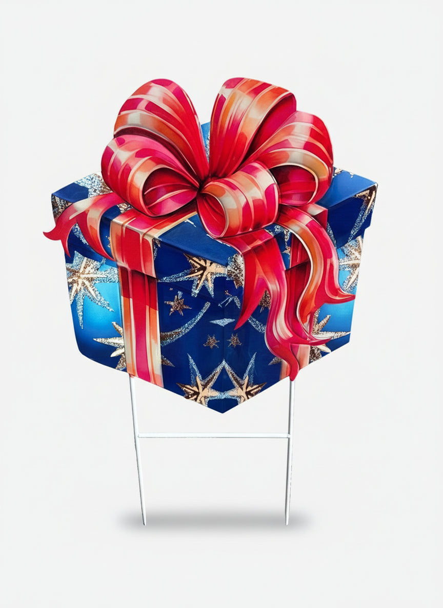 Metal Merry Christmas USA Gift