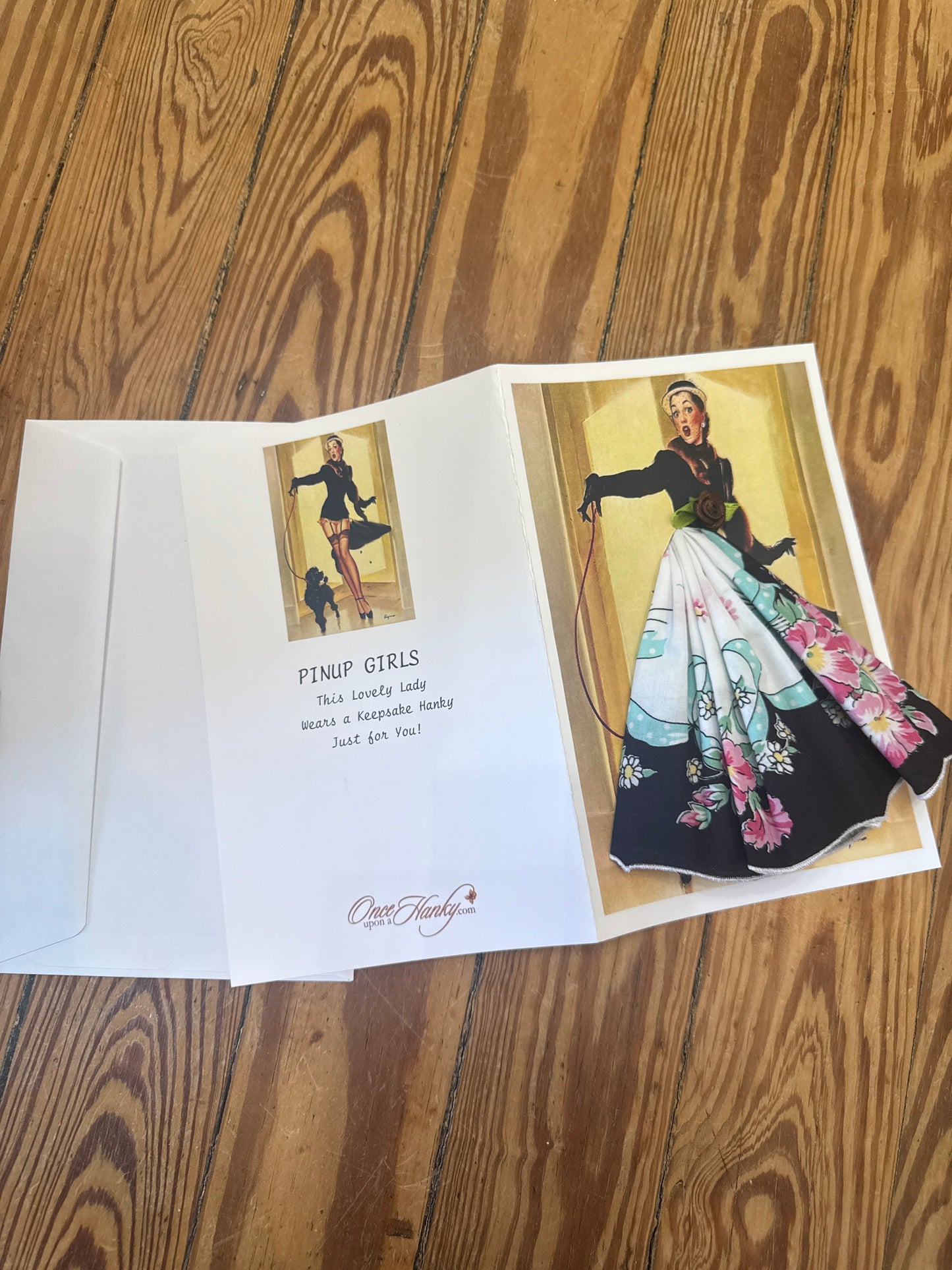 Walking the Dog Keepsake Hanky Card