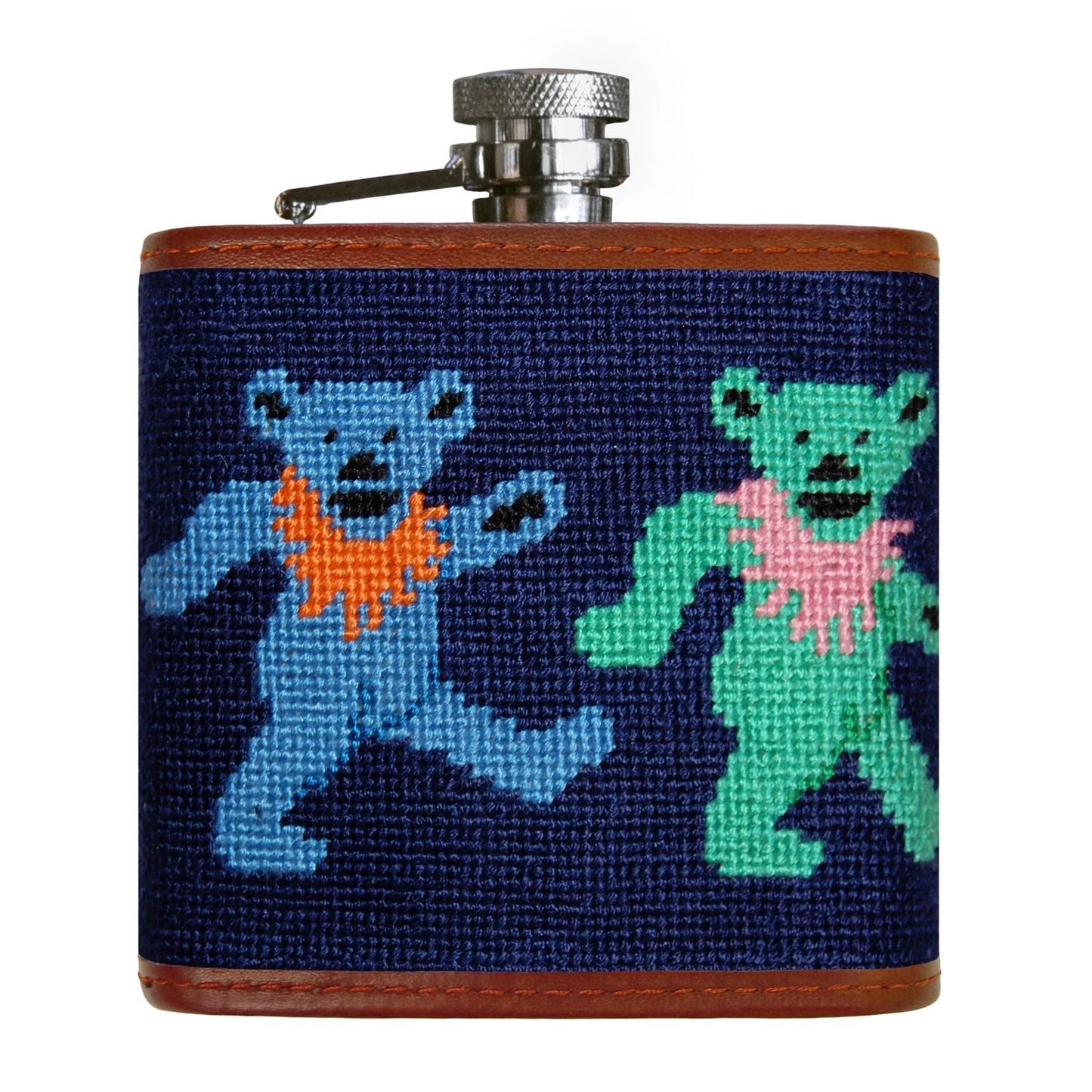 Smathers & Branson Dancing Bears Flask — Hand-Stitched, Iconic & Effortlessly Cool