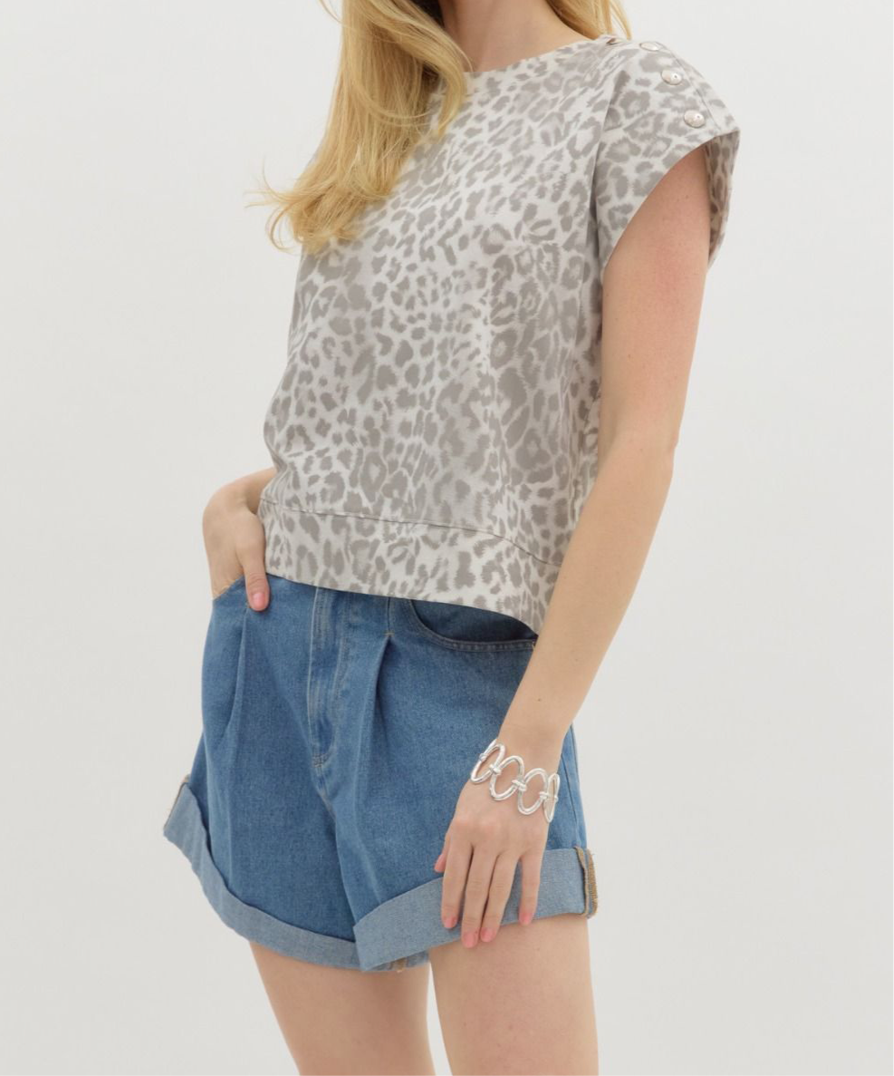 Grey Cheetah Chic Blouse