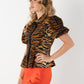 Britt Top- Tiger Jacquard