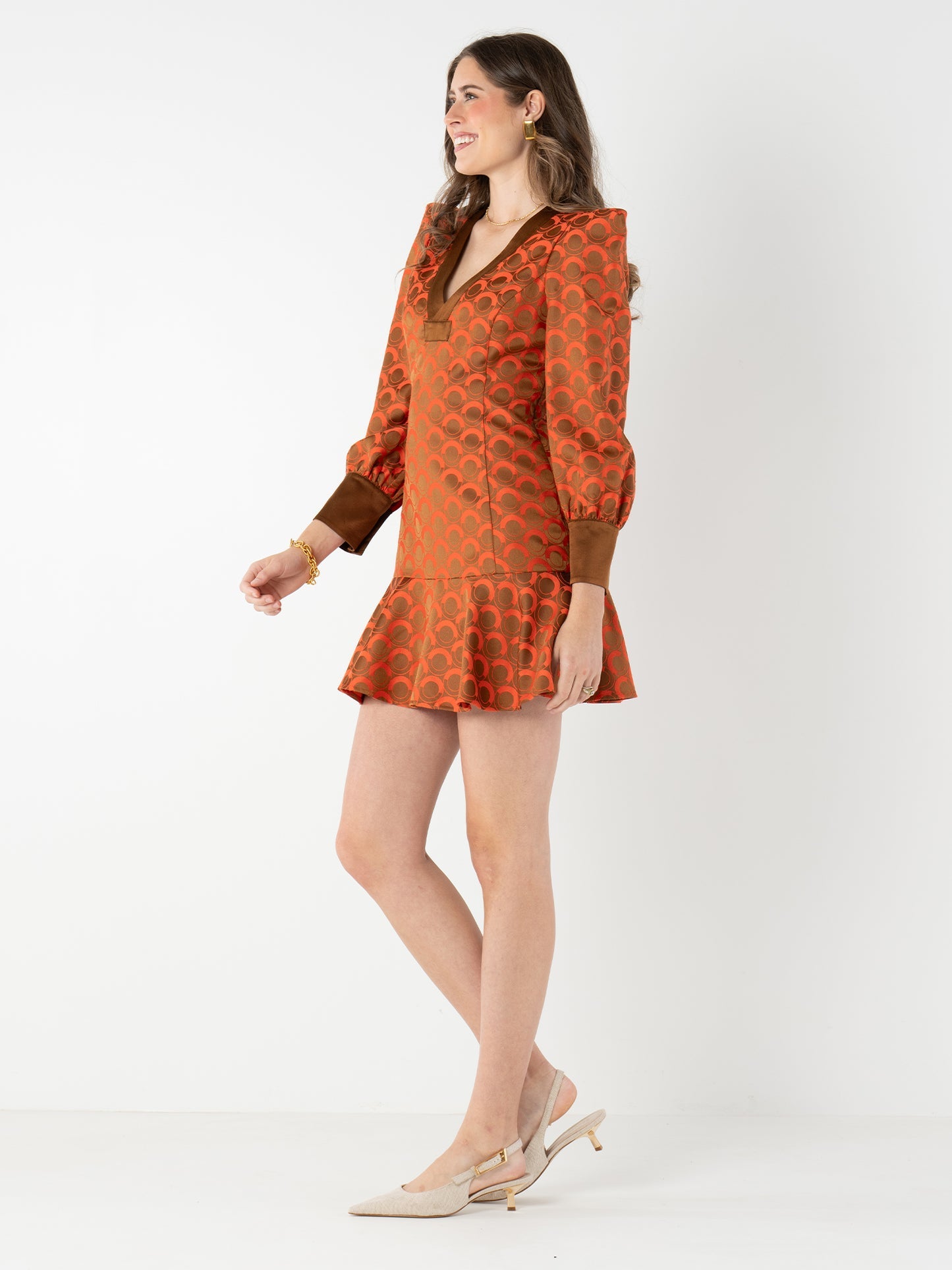 Jenny Dress- Tangerine Mod
