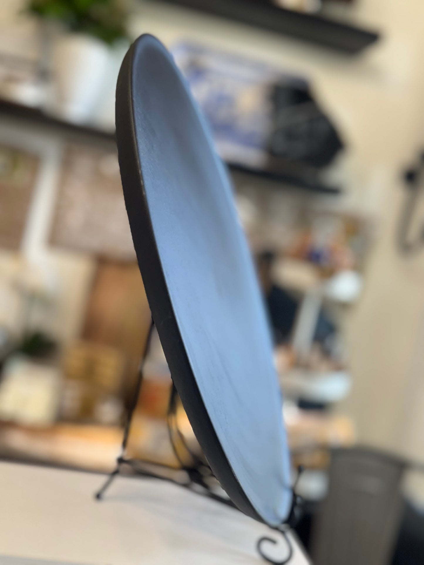 Candle Plate Round 38CM Black