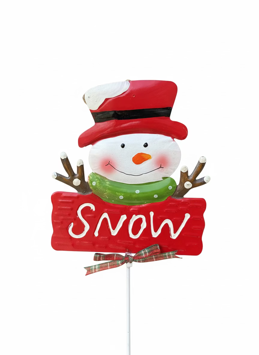 Assorted Santa/ Snowman on Pole