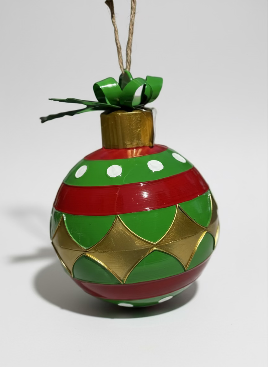 Green Metal Outdoor Christmas Bulb