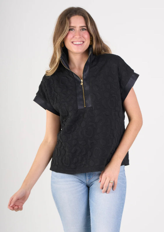 Emily Mccarthy Poppy Pullover- Black Cheetah