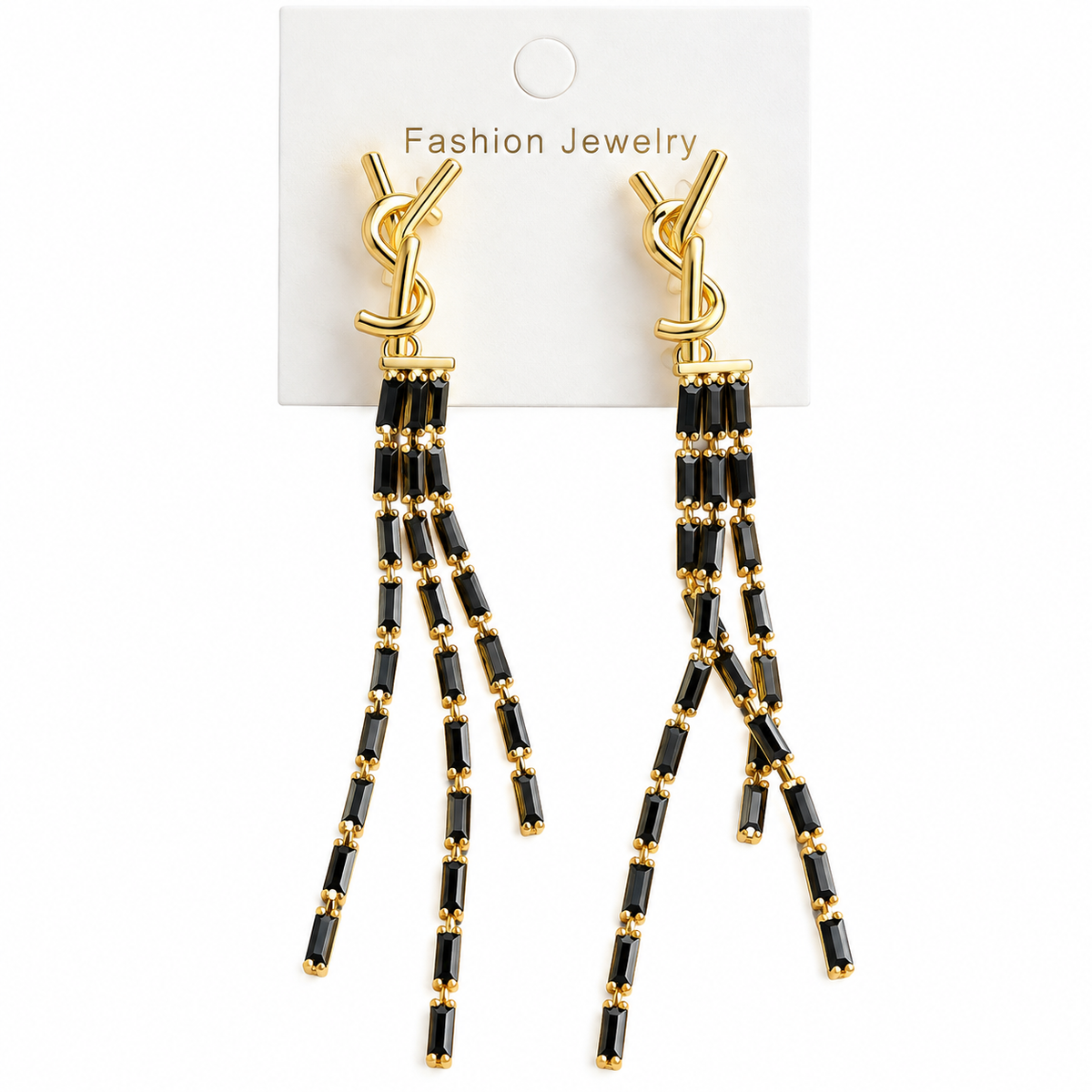 Midnight Glam Tassel Earrings