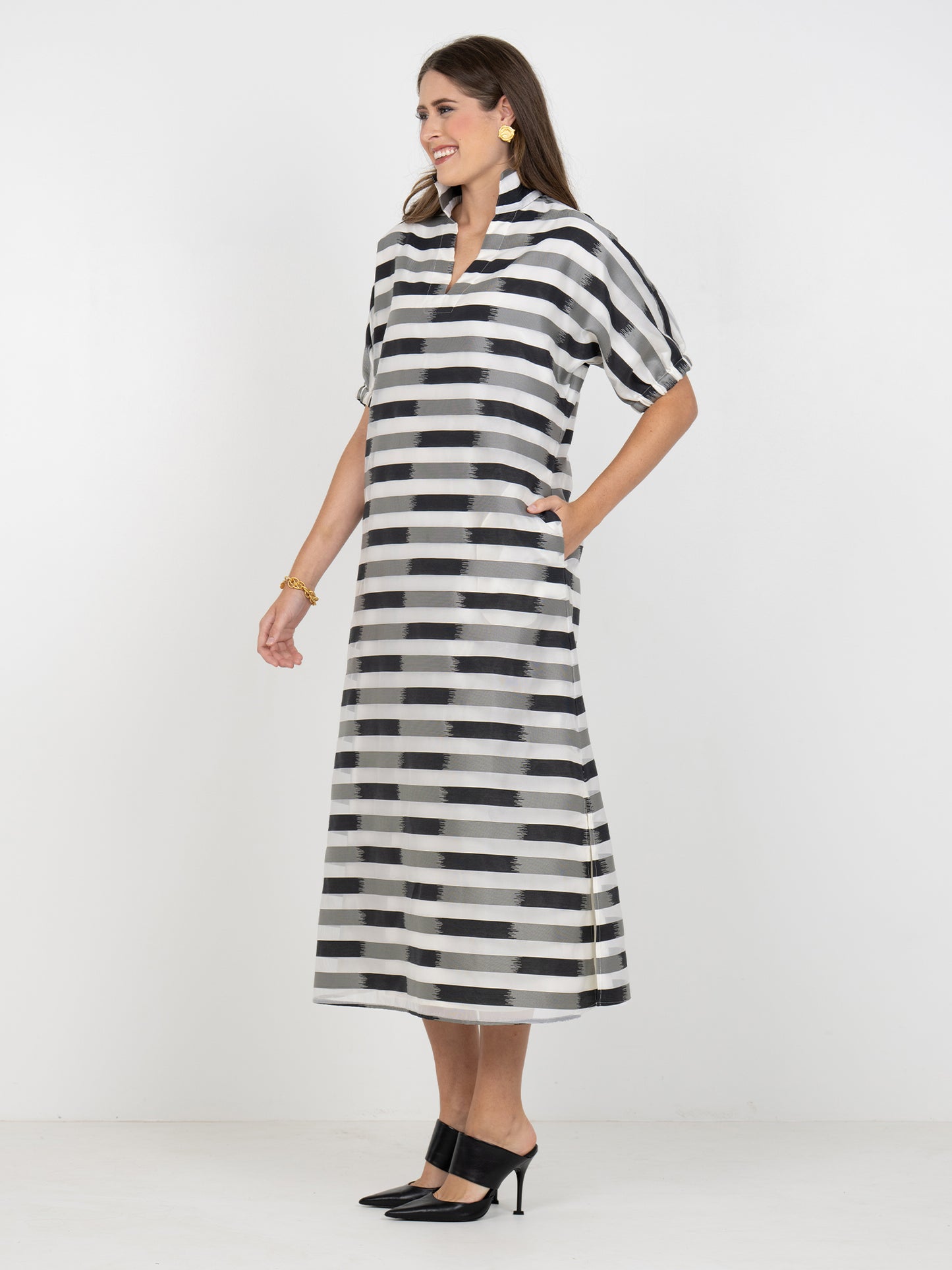 Emily McCarthy Poppy Maxi – Truffle Stripe | Women’s Boutique Fashion