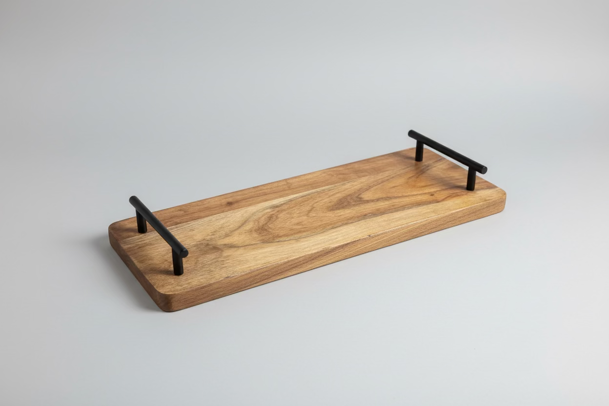 Tray with Metal Handles