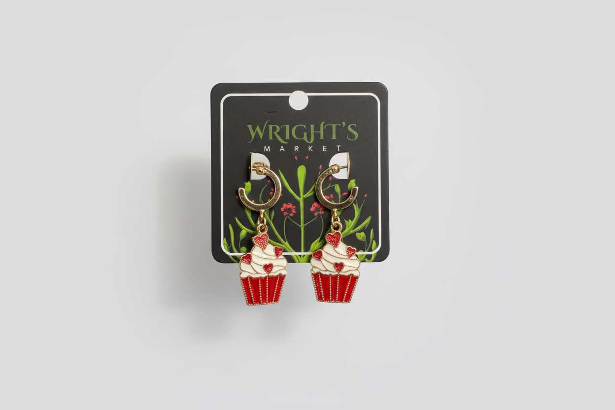 Cupcake Dangle Hoops