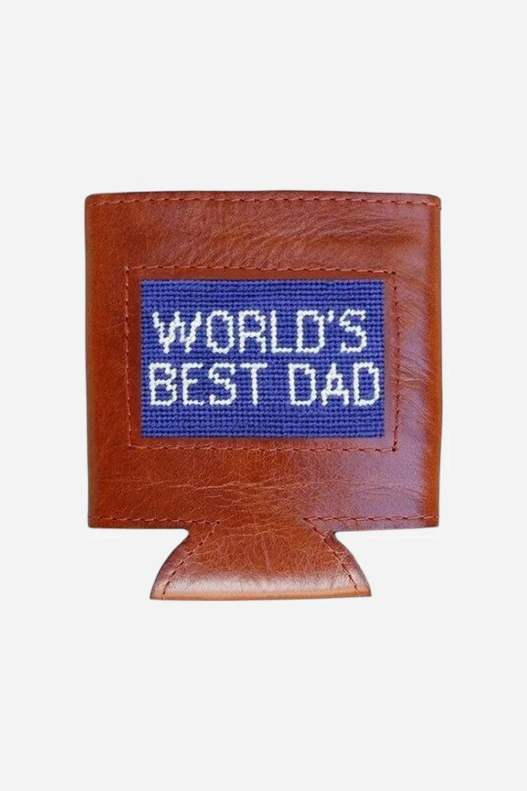 Smathers & Branson World's Best Dad Needlepoint Leather Can Cooler