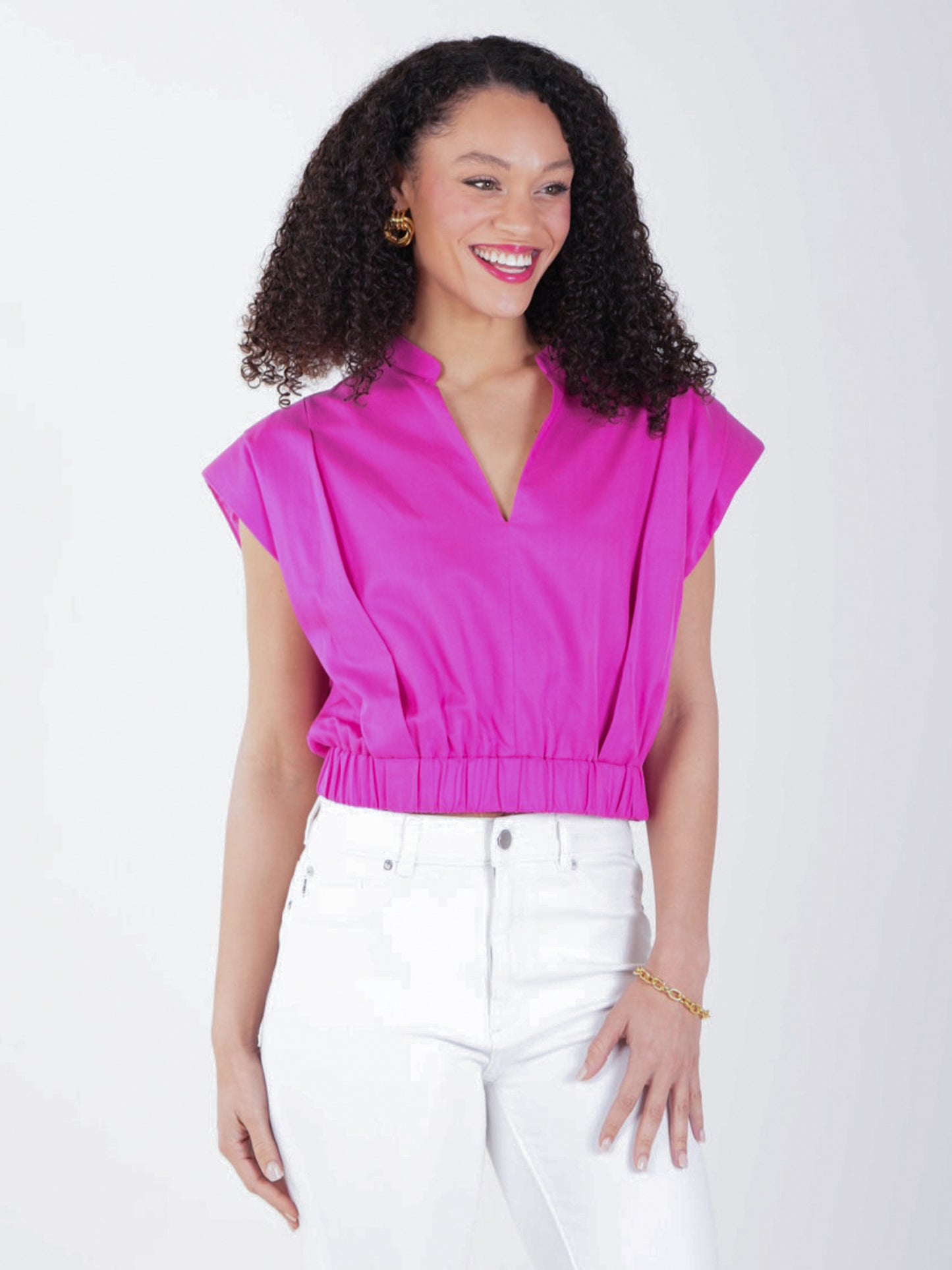 Emily McCarthy Raspberry Silk Bamboo Evie Top