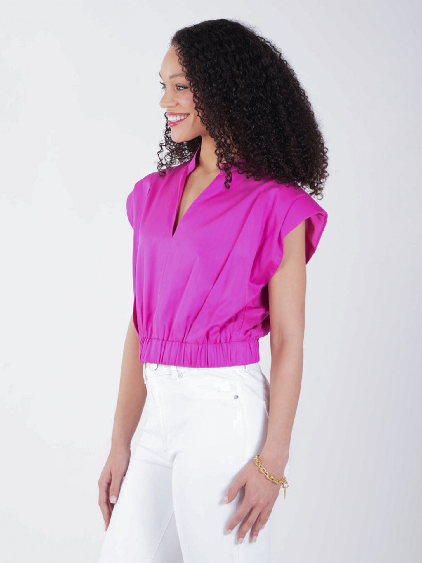Emily McCarthy Raspberry Silk Bamboo Evie Top
