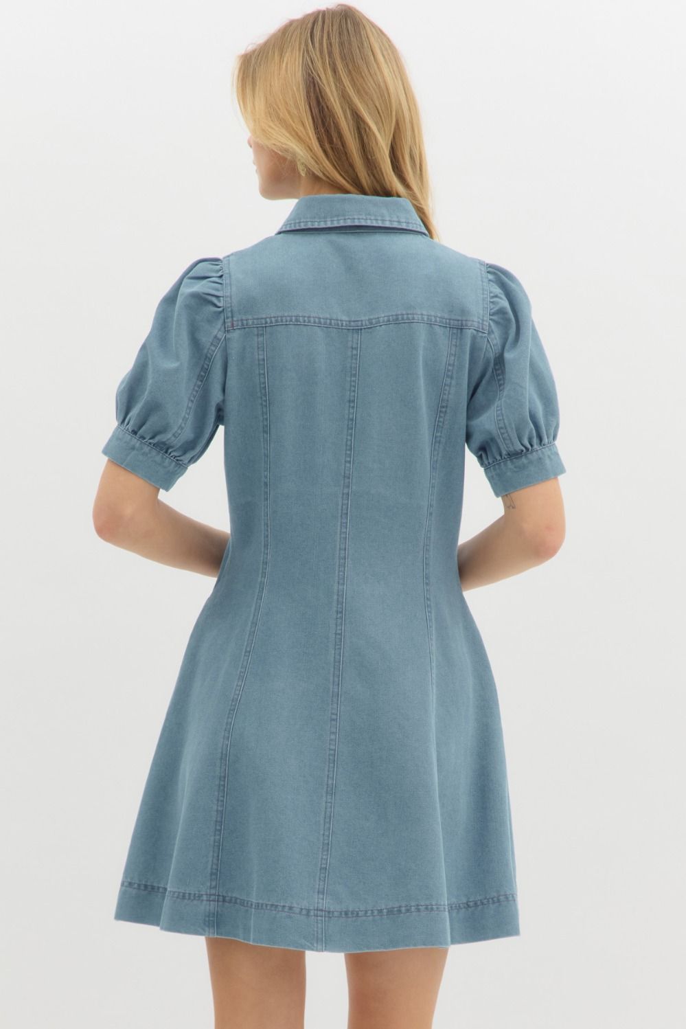 Blue Belle Denim Neck Tie Dress
