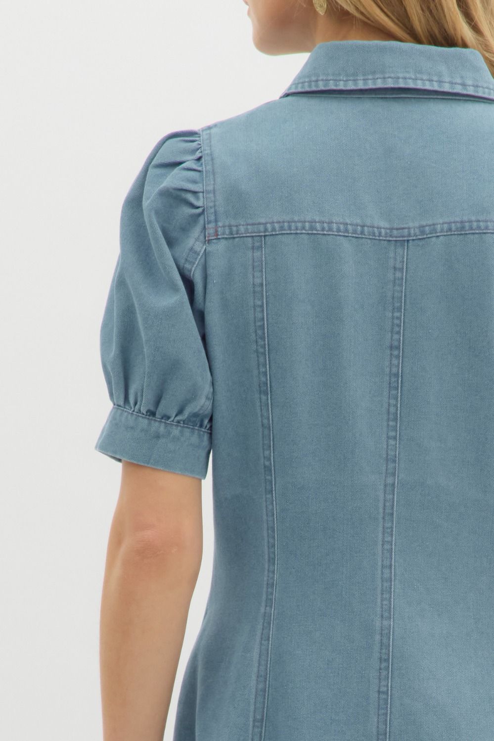Blue Belle Denim Neck Tie Dress