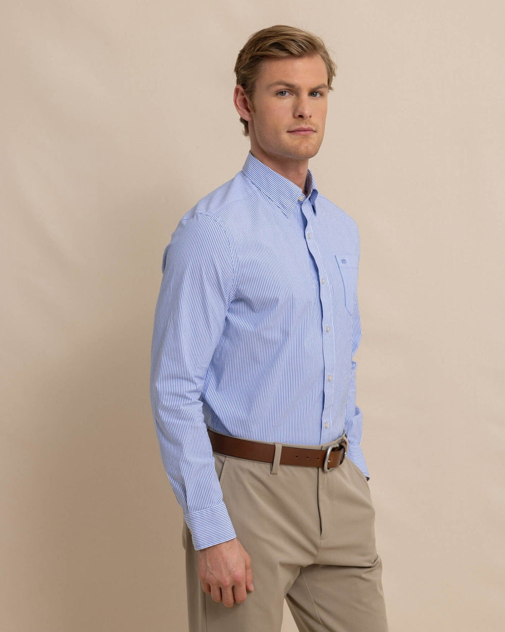Southern Tide Cobalt Blue Chs Granby Stripe Sportshirt