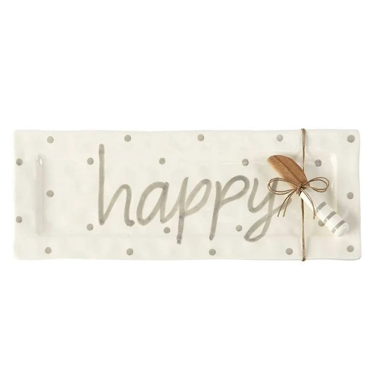 Happy Serving Tray by Mudpie