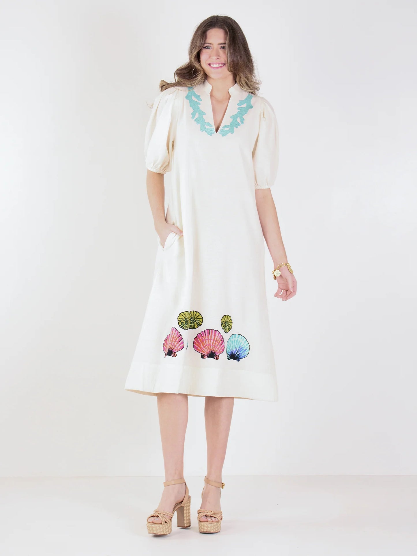 Emily McCarthy-Seaside linen Hampton dress