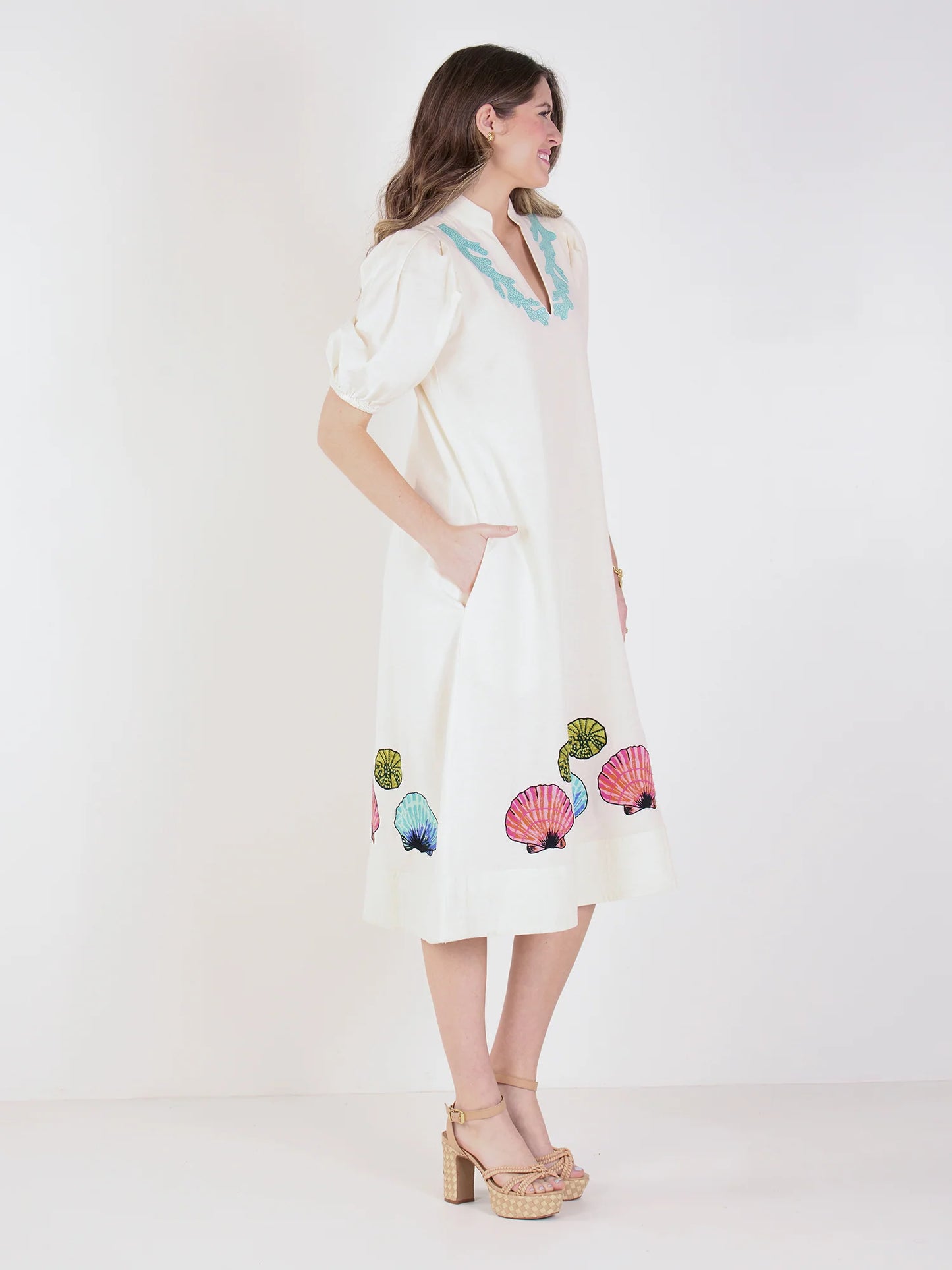 Emily McCarthy-Seaside linen Hampton dress