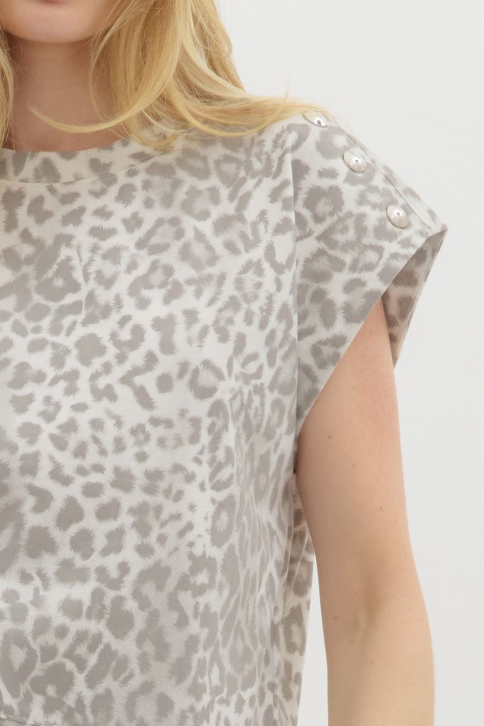 Grey Cheetah Chic Blouse