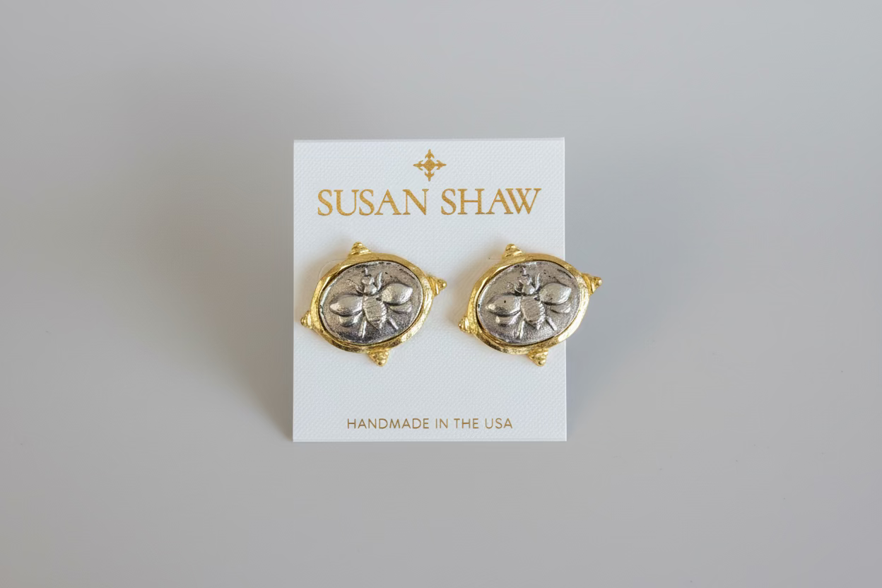 Susan Shaw Bee Intaglio Studs
